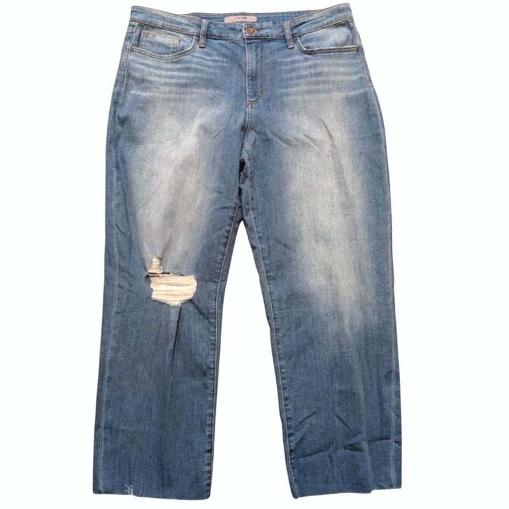 Joe's Jeans NWT Womens 34 Boyfriend Cropped Ripped Knee Frayed Hems Denim NEW